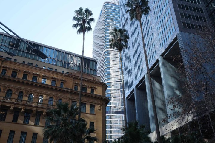 a view of a tall building